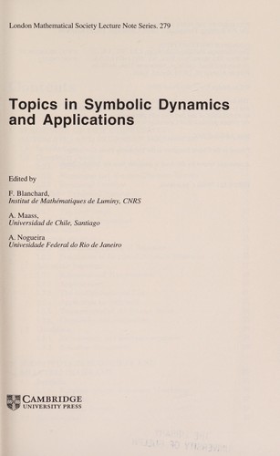 Topics in symbolic dynamics and applications