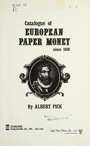 Catalogue of European paper money since 1900