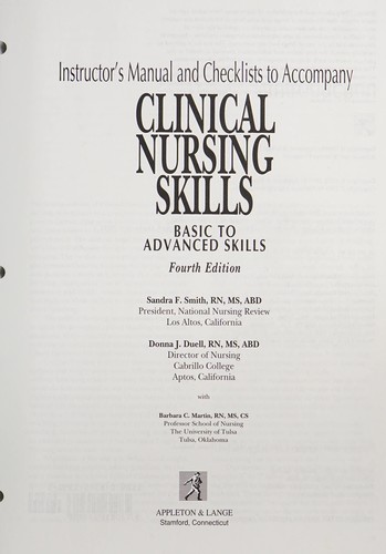 Instructor's Manual and Checklists to Accompany Clinical Nursing Skills
