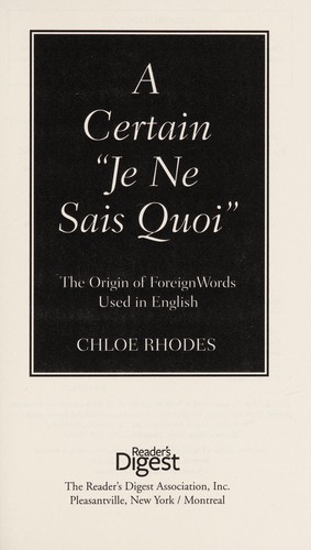 A Certain "Je Ne Sais Quoi"