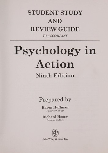 Student Study and Review Guide to Accompany Psychology in Action, Ninth Edition