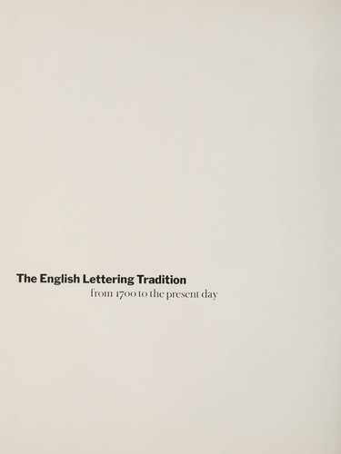 The English Lettering Tradition