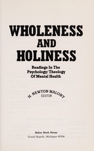 Wholeness and Holiness