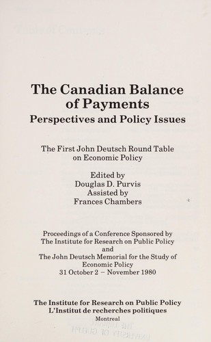 The Canadian balance of payments