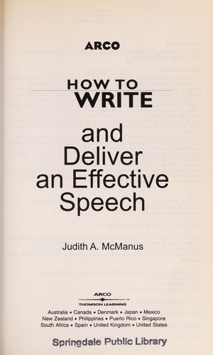 How to Write and Deliver an Effective Speech