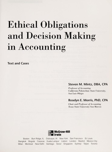 Ethical Obligations and Decision Making in Accounting