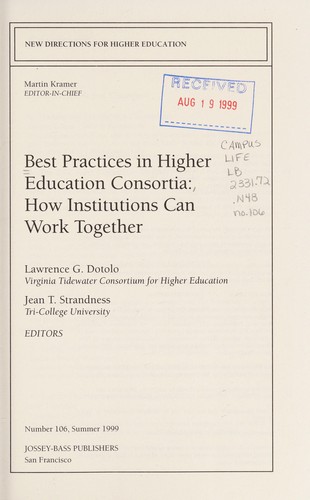 Best Practices in Higher Education Consortia