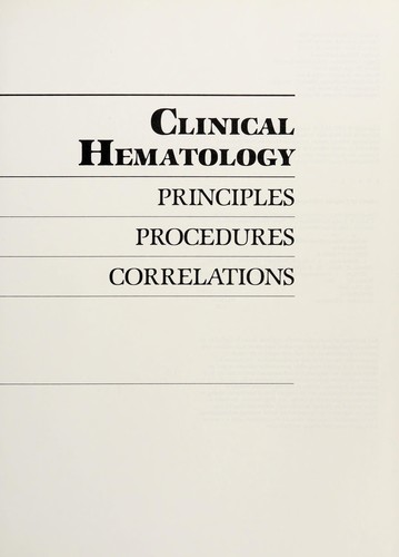 Clinical hematology