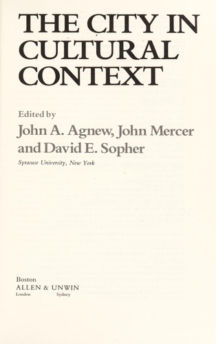 The City in Cultural Context