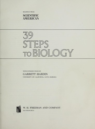 39 steps to biology: readings from Scientific American