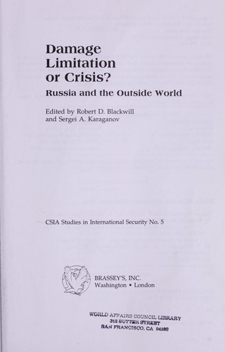 Damage Limitation or Crisis?