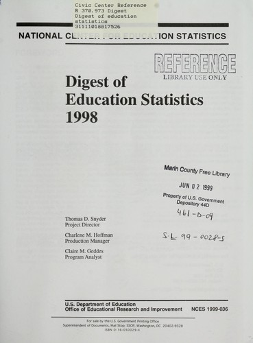 Digest of Education Statistics, 1998