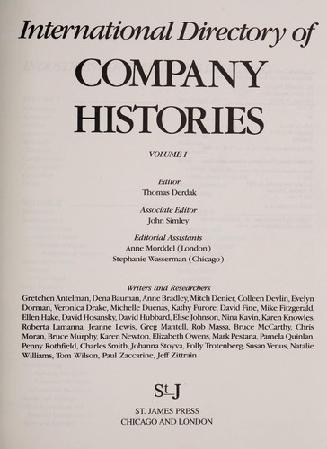 International directory of company histories. Vol. 1.