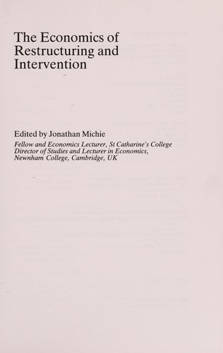 The Economics of restructuring and intervention