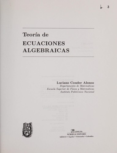 Teora de ecuaciones algebraicas