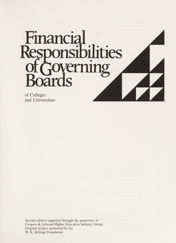 Financial Responsibilities of Governing Boards of Colleges and Universities