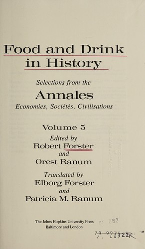 Food and Drink in History