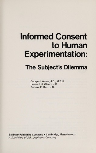 Informed Consent to Human Experimentation