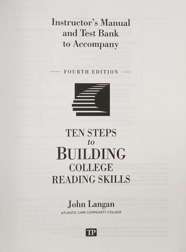 Instructor's Manual and Test Bank to Accompany Ten Steps to Building College Reading Skills, Fourth Edition