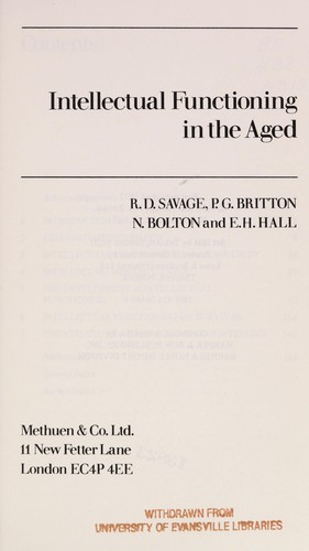 Intellectual functioning in the aged