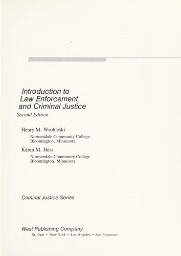 Introduction to law enforcement and criminal justice