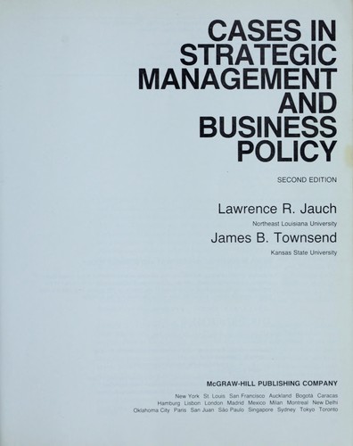 Cases in strategic management and business policy