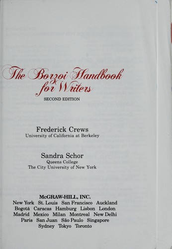 The Borzoi handbook for writers