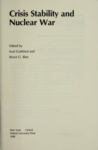 Crisis stability and nuclear war