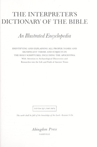 The Interpreter's Dictionary of the Bible