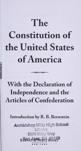 The Constitution of the United States of America: With the Declaration of Independence and the Articles of Confederation