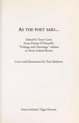 As the Poet Said