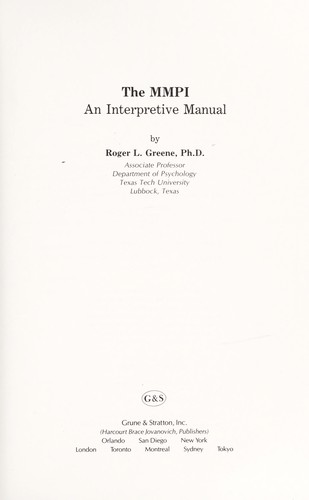 The MMPI: An Interpretive Manual