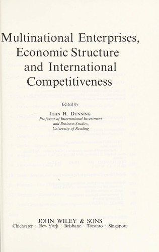 Multinational enterprises, economic structure, and international competitiveness