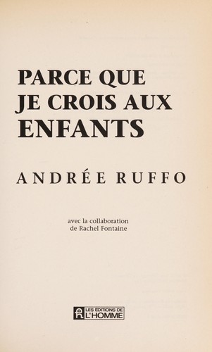 Parce que je crois aux enfants