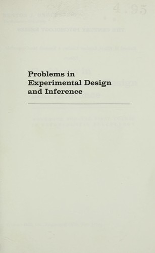 Problems in Experimental Design and Inference: Workbook for the First Course in Experimental Psychology