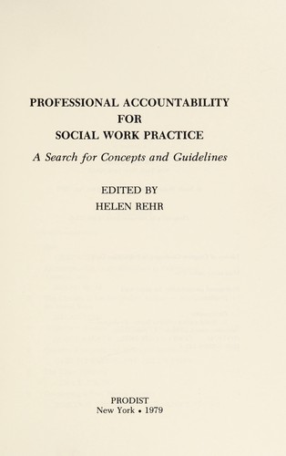 Professional Accountability for Social Work Practice