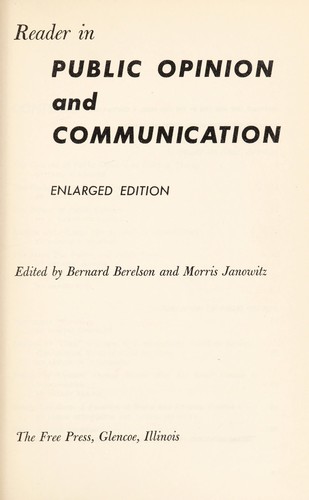 Reader in Public Opinion and Communication