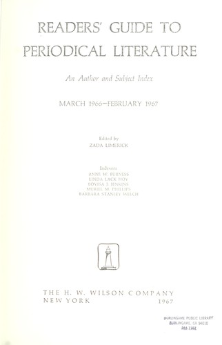 Readers' guide to periodical literature