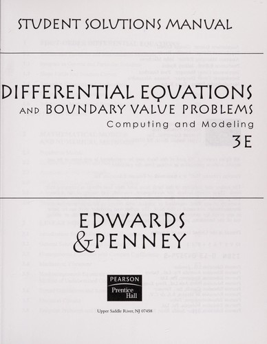 Student Solutions Manual - Differential Equations and Boundary Value Problems