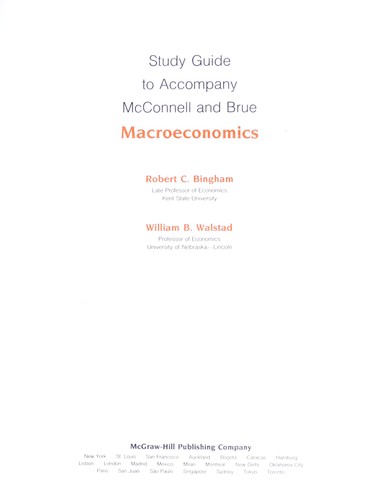 Study guide to accompany McConnell and Brue macroeconomics