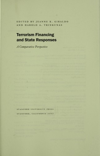 Terrorism financing and state responses : a comparative perspective
