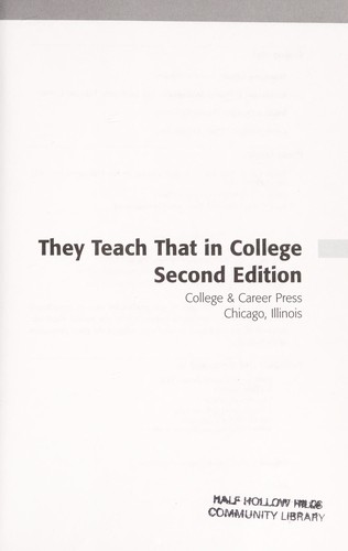 They Teach That in College