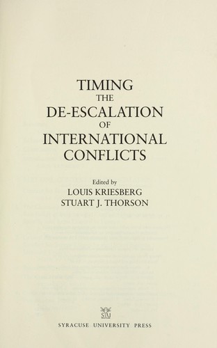 Timing the de-escalation of international conflicts