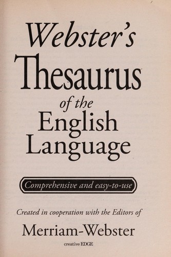 Webster's thesaurus of the English language