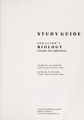 Study guide for Starr's Biology