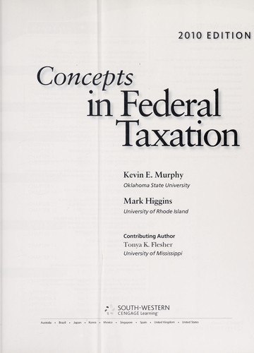 Concepts in Federal Taxation 2010, With Taxcut Tax Preparation Software