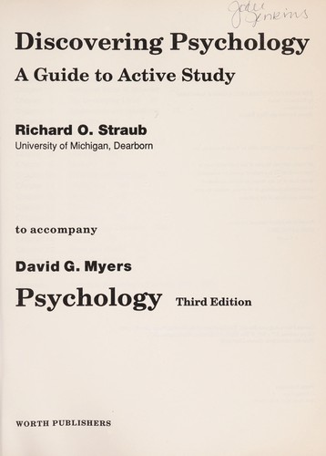 Discovering Psychology: A Guide to Active Study to Accompany Psychology (3rd)