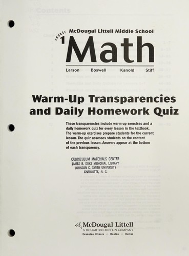 McDougal Littell Middle School Math