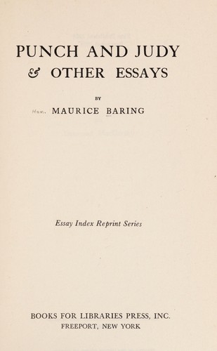 Punch and judy & other essays
