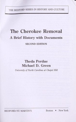 The Cherokee Removal: A Brief History with Documents